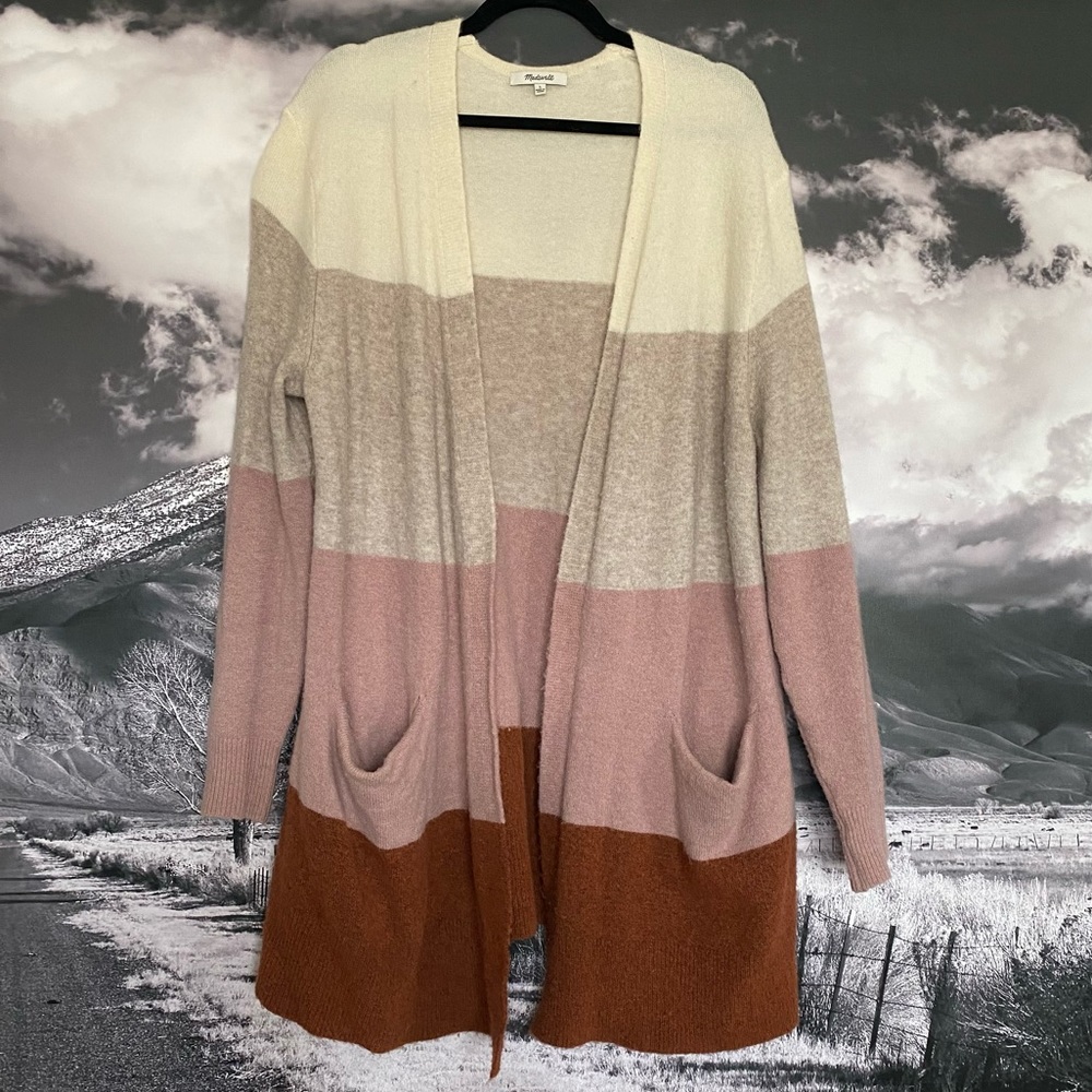 Madewell Ryder Color Block Wool Cardigan